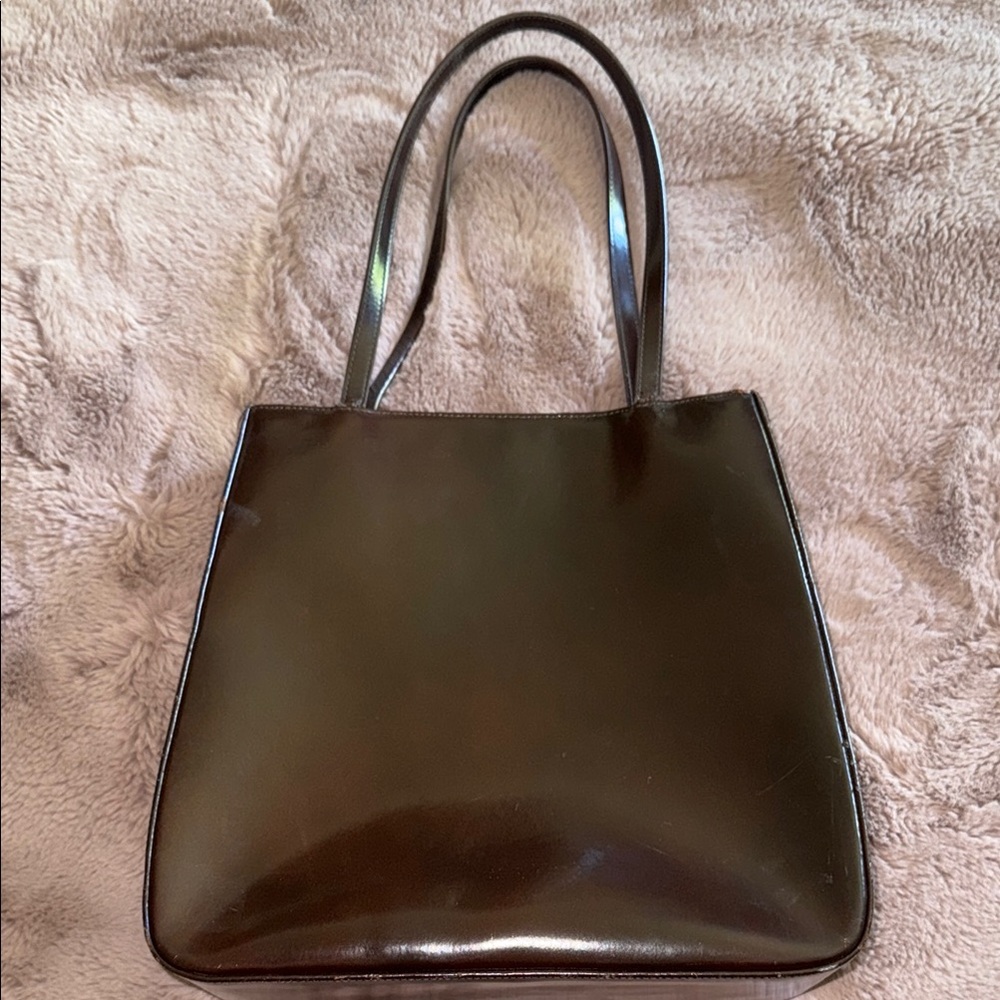Elegant Barneys New York Brown Leather Tote Bag